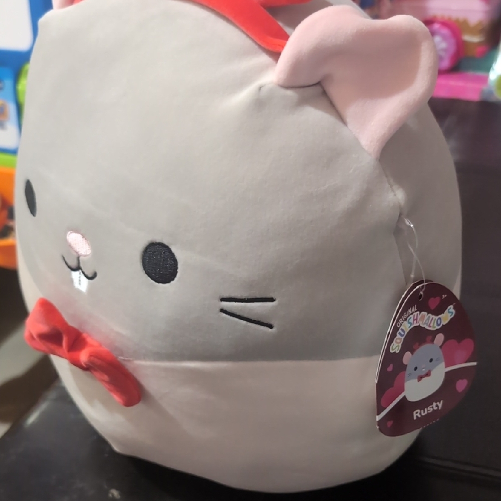 Squishmallow Gray and Pink Plush Toy